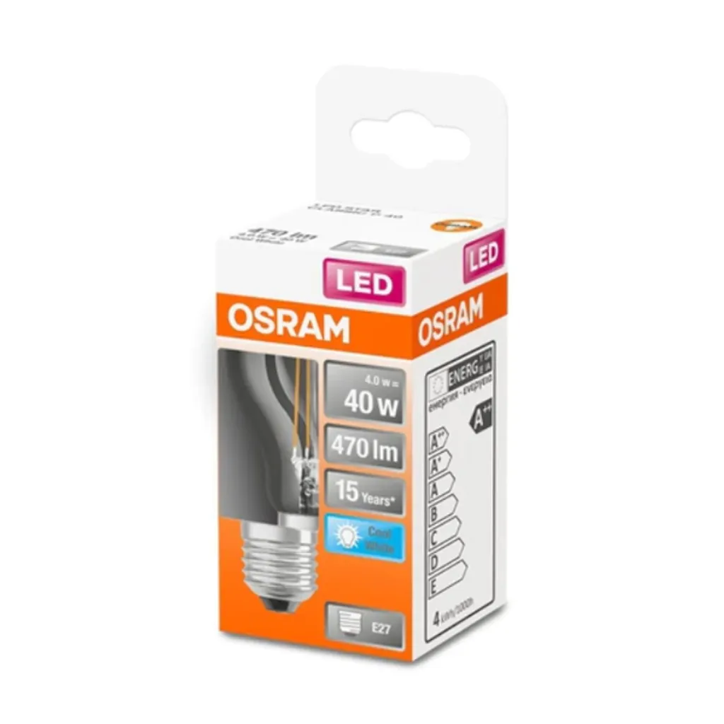 Osram LED Leuchtmittel Star Classic P40 E27 4W Neutralweiß, Klar – Bild 2