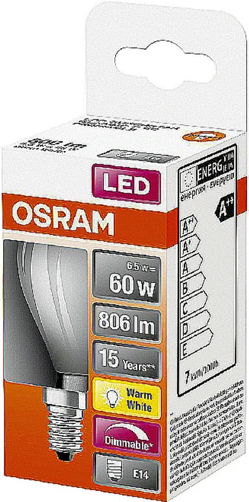 Osram LED Leuchtmittel Super Star Classic P60 E14 6,5 W Dimmbar Matt – Bild 5