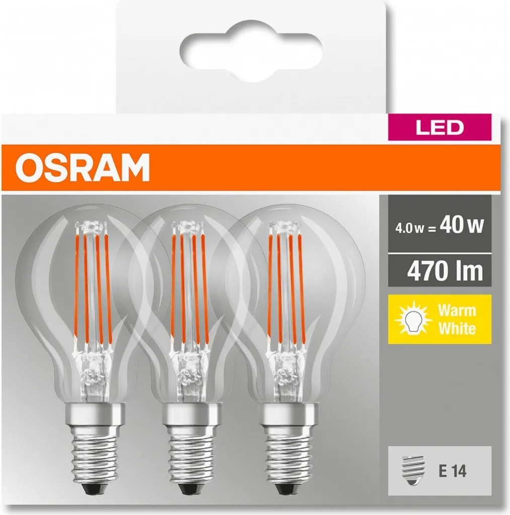 Osram LED-Lampe BASE CLASSIC P, E14, EEK: E, 4 W, 470 Lm, 2700 K, 3 Stück – Bild 12