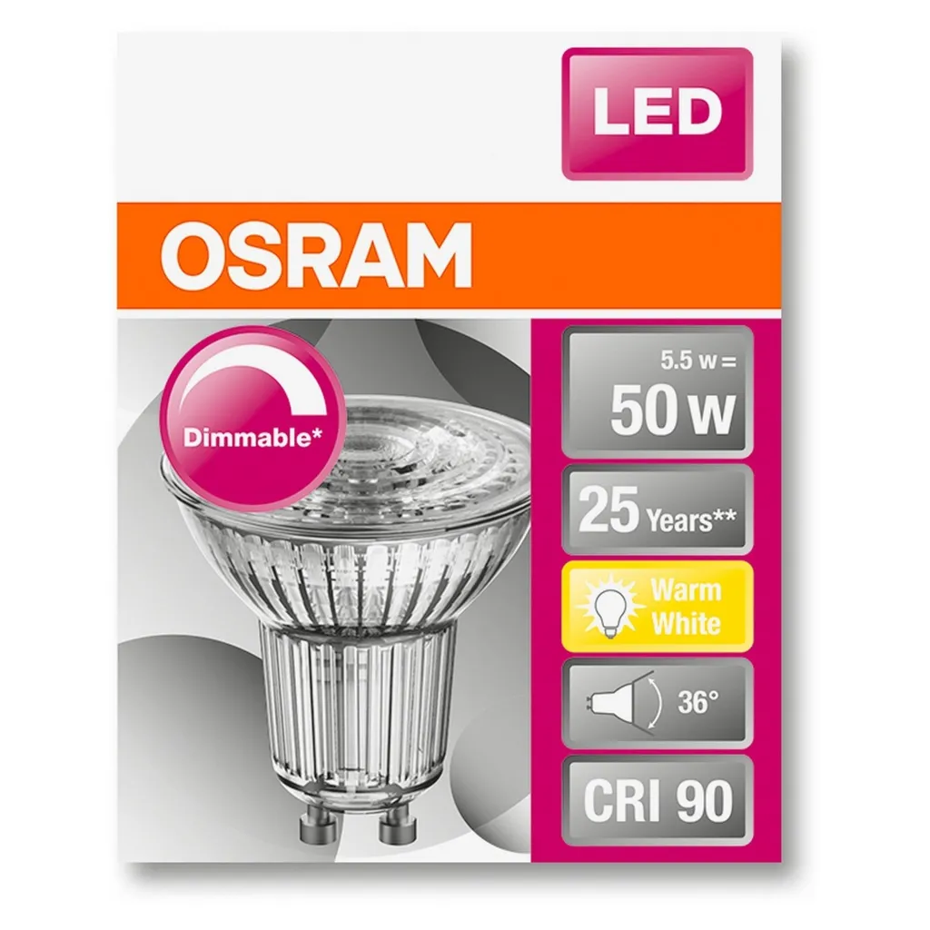 OSRAM Spot PAR16 LED 36 ° Variables Glas - 5,5 W Äquivalent 50 GU10 - Warmweiß – Bild 9
