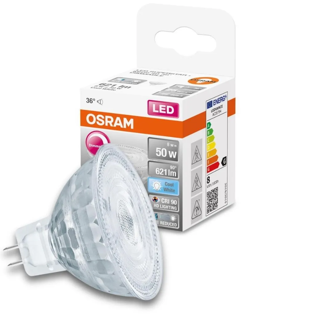 Osram LED Lampe Ersetzt 50W Gu5.3 Reflektor - Mr16 In Transparent 8W 670lm 4000K Dimmbar 1er Pack – Bild 2