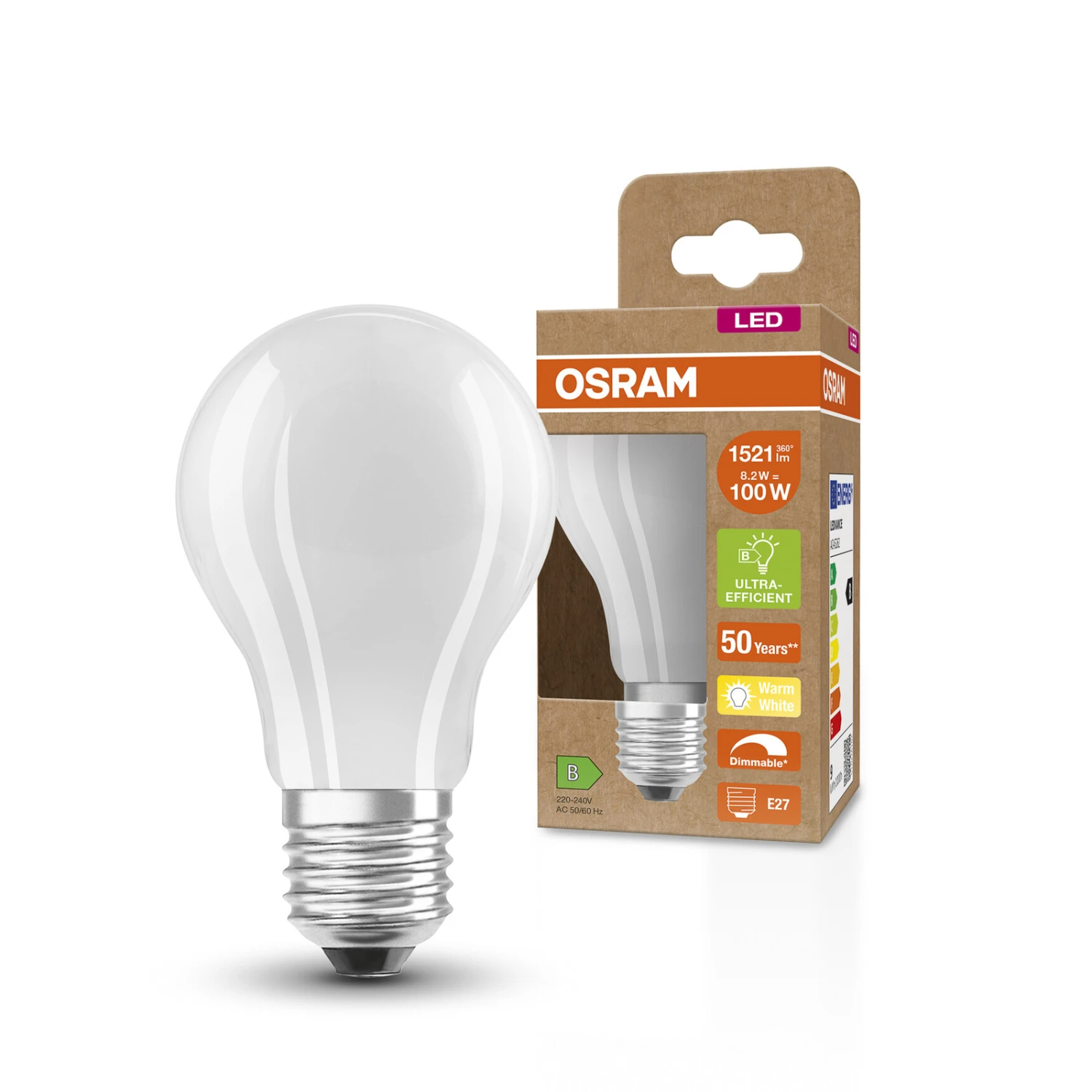 OSRAM Classic LED-Lampe E27 8,2W 827 Matt Dimm – Bild 2