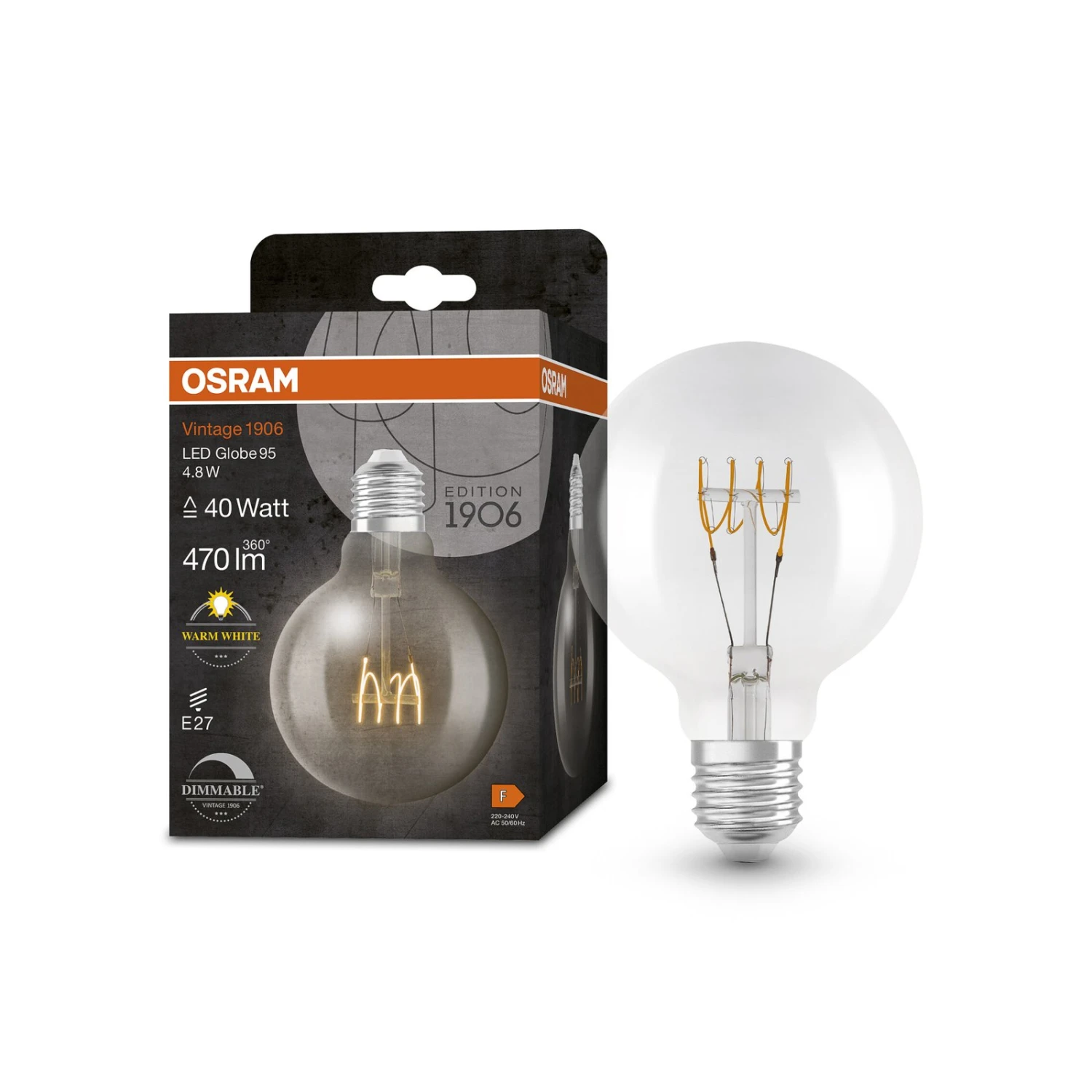 OSRAM LED-Globe E27 G95 4,8W 2.700K Filament Dimm – Bild 2