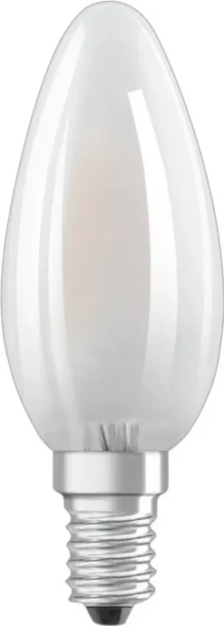 Osram LED Kerzenlampe Base Classic B40 E14 4W 5er Pack Warmweiß, Weiß Matt