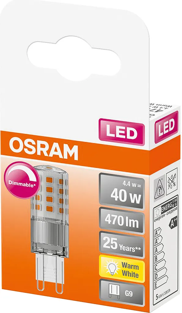 Osram LED Stiftsockellampe Superstar G9 4,4W Warmweiß, Dimmbar, Klar – Bild 2