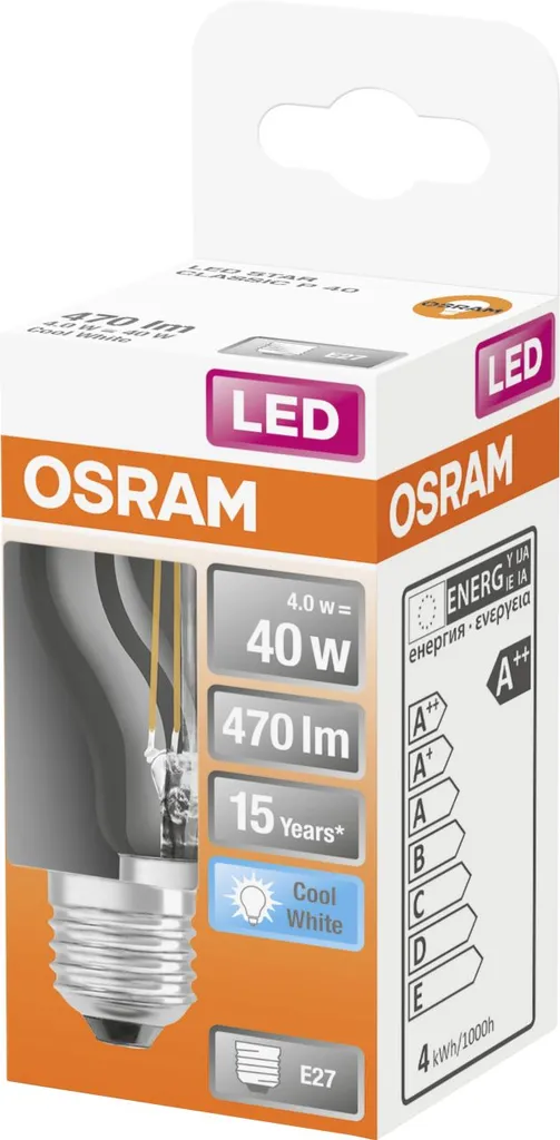 Osram LED Leuchtmittel Star Classic P40 E27 4W Neutralweiß, Klar – Bild 6