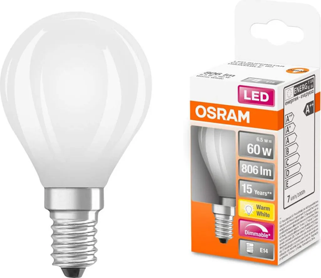 Osram LED Leuchtmittel Super Star Classic P60 E14 6,5 W Dimmbar Matt – Bild 4