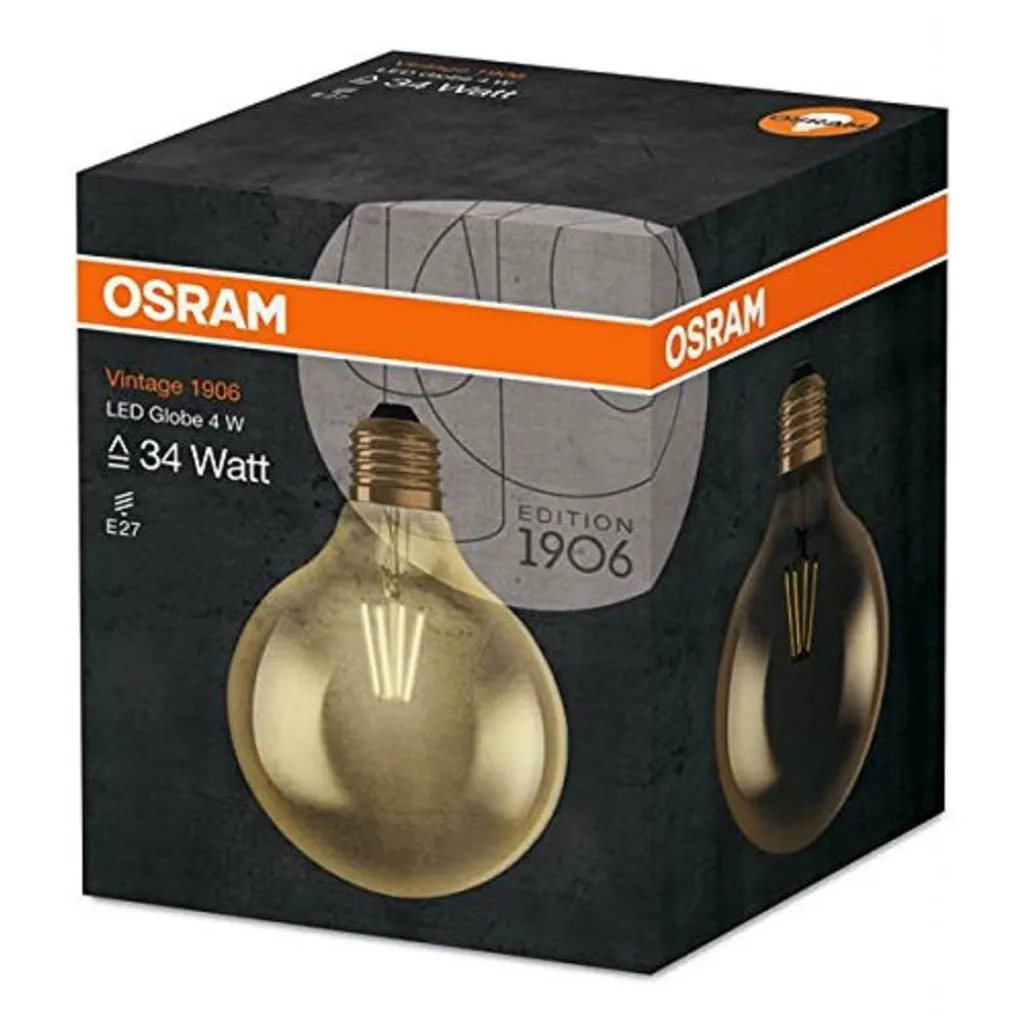 Osram LED Leuchtmittel Vintage 1906 Globe E27 4W Warmweiß, Amber – Bild 9