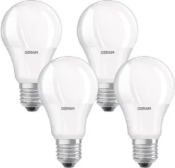 OSRAM Set Mit 4 Standard-E27-LED-Lampen, 9 W, Entsprechend 60 W, Warmweiß