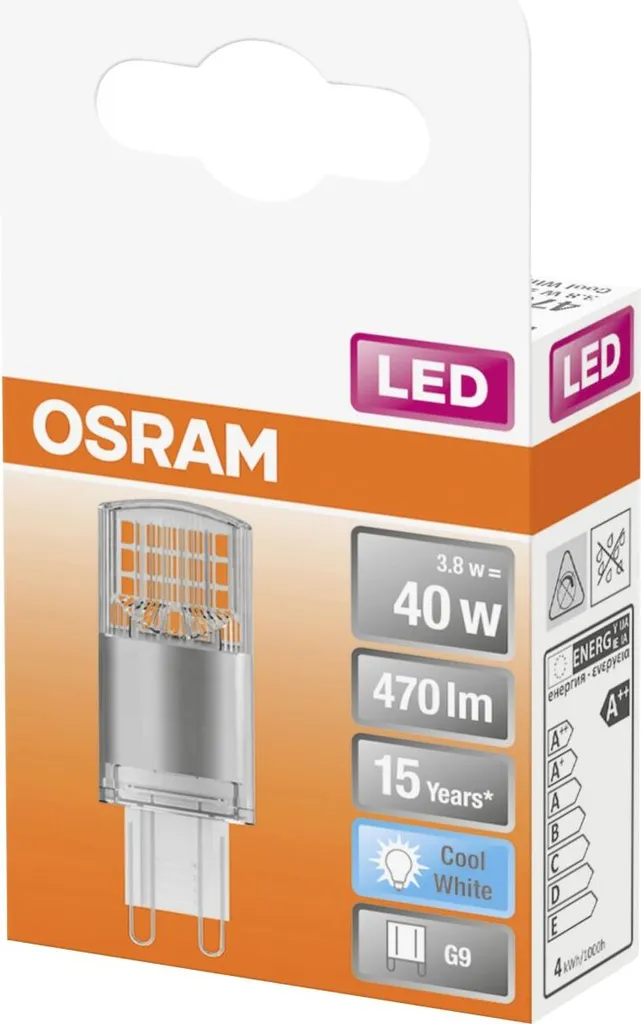 Osram LED Stiftsockellampe G9 3,8W Neutralweiß, Klar