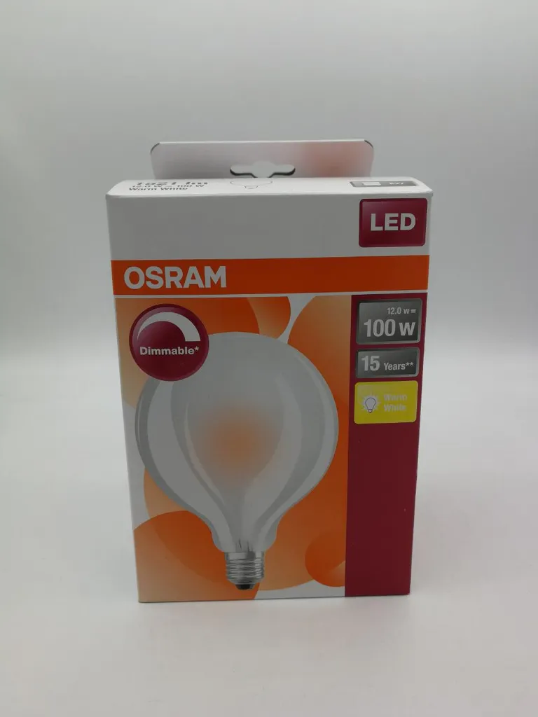 Osram LED Leuchtmittel Globe 95 E27 12W Warmweiß, Dimmbar, Weiß-matt – Bild 6