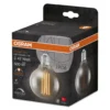 OSRAM Vintage 1906 LED-Lampe Mit Smoke-Tönung, 11W, 500lm, Kugel-Form Mit 80mm Durchmesser & E27-Sockel, Warmweiße Lichtfarbe, Gerades Filament, Dimmbar, Bis Zu 15.000 Stunden Lebensdauer