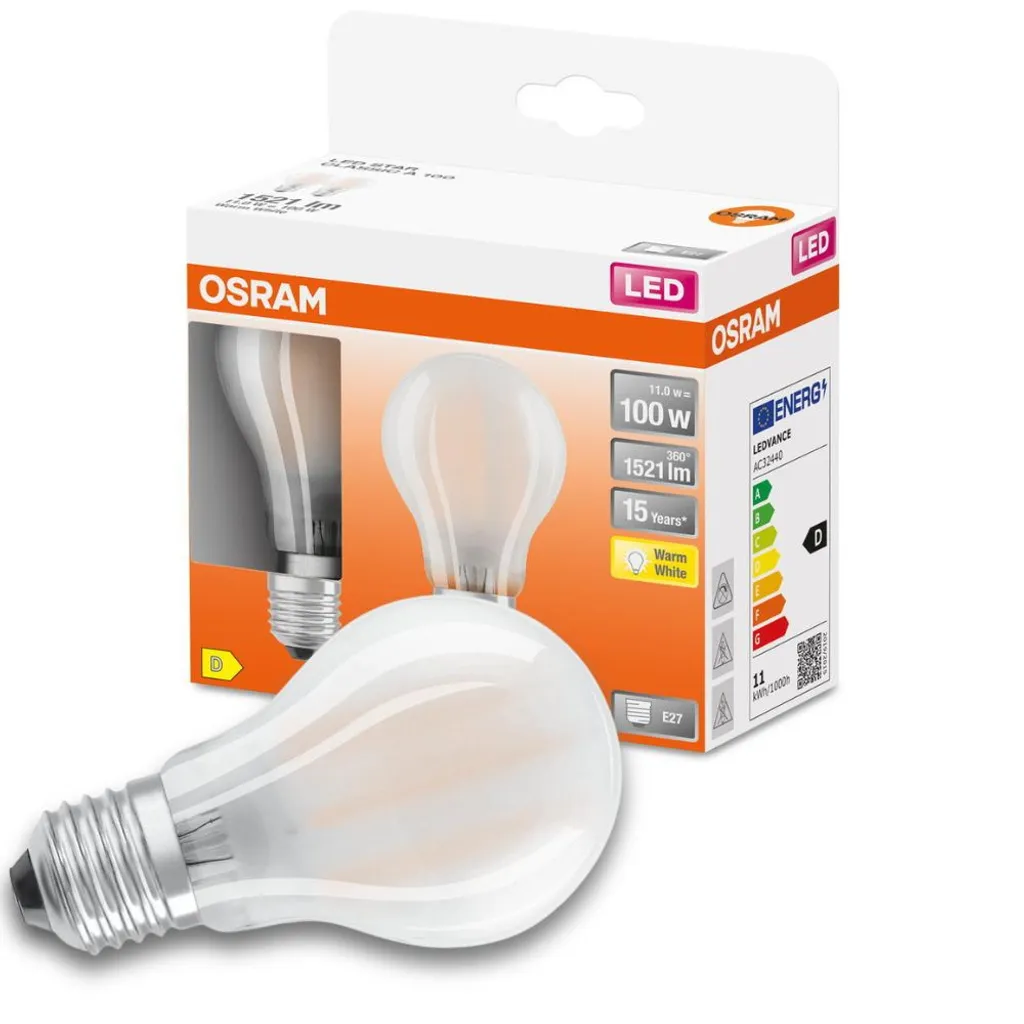 Osram LED Leuchtmittel Retrofit Star Classic E27 10W 2er-Pack Matt – Bild 6