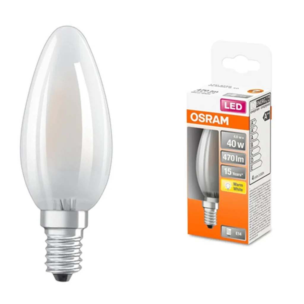 Osram LED Leuchtmittel Retrofit CLB 40 E14 4W Warmweiß, Weiß Matt – Bild 5
