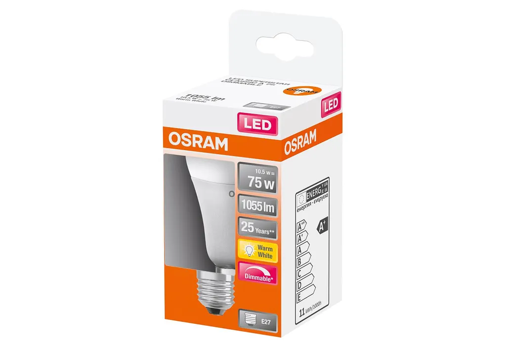 Osram LED Leuchtmittel Superstar Birnenform A60 11W = 75W E27 Matt 1055lm Warmweiß 2700K DIMMBAR – Bild 7