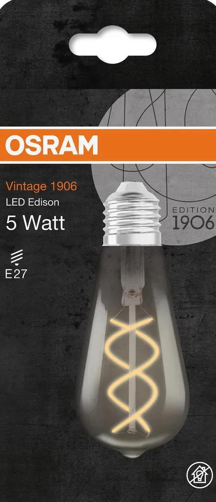 Osram LED Leuchtmittel Vintage 1906 Clas ST E27 5W WarmweiĆ, Rauch Klar ā Bild 2