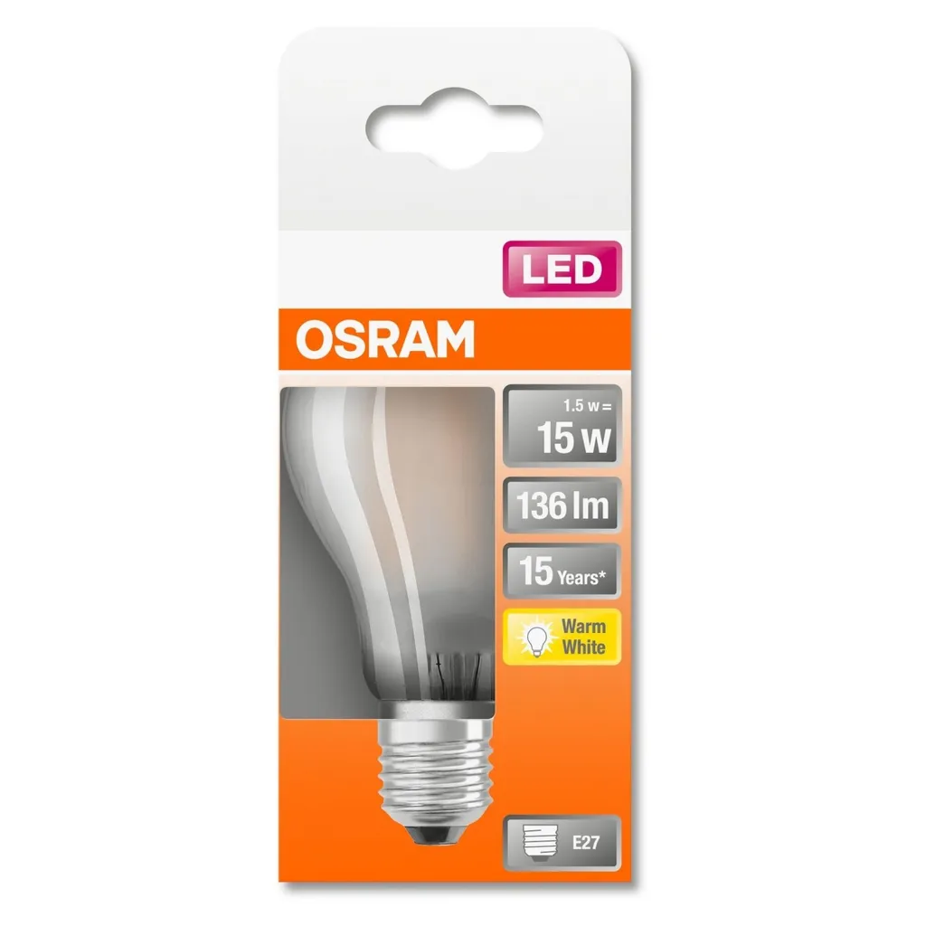 Osram LED Leuchtmittel Star A15 E27 1,5W Warmweiß, Weiß Matt – Bild 5