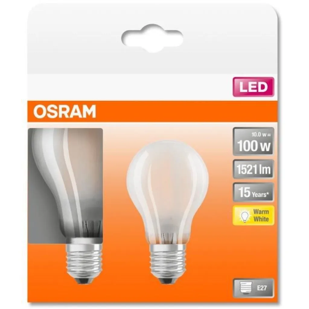 Osram LED Leuchtmittel Retrofit Star Classic E27 10W 2er-Pack Matt – Bild 4