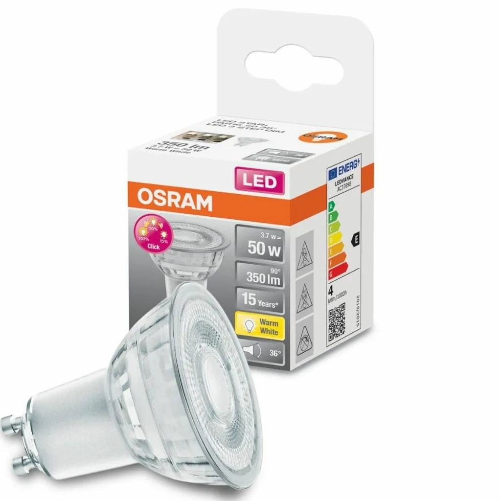 Osram LED Reflektor Three Step PAR16 80 GU10 4,5W Warmweiß, Dimmbar, Klar – Bild 6