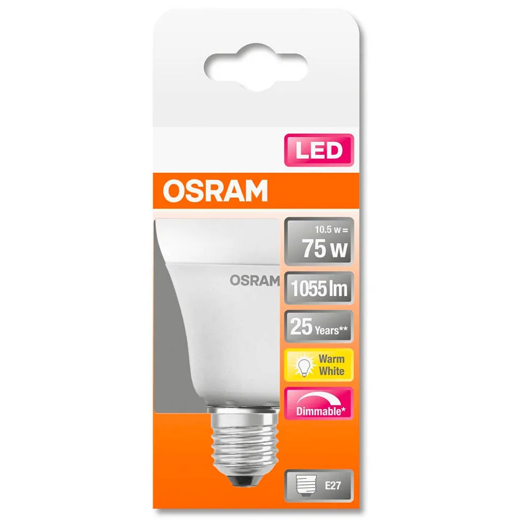 Osram LED Leuchtmittel Superstar Birnenform A60 11W = 75W E27 Matt 1055lm Warmweiß 2700K DIMMBAR – Bild 2