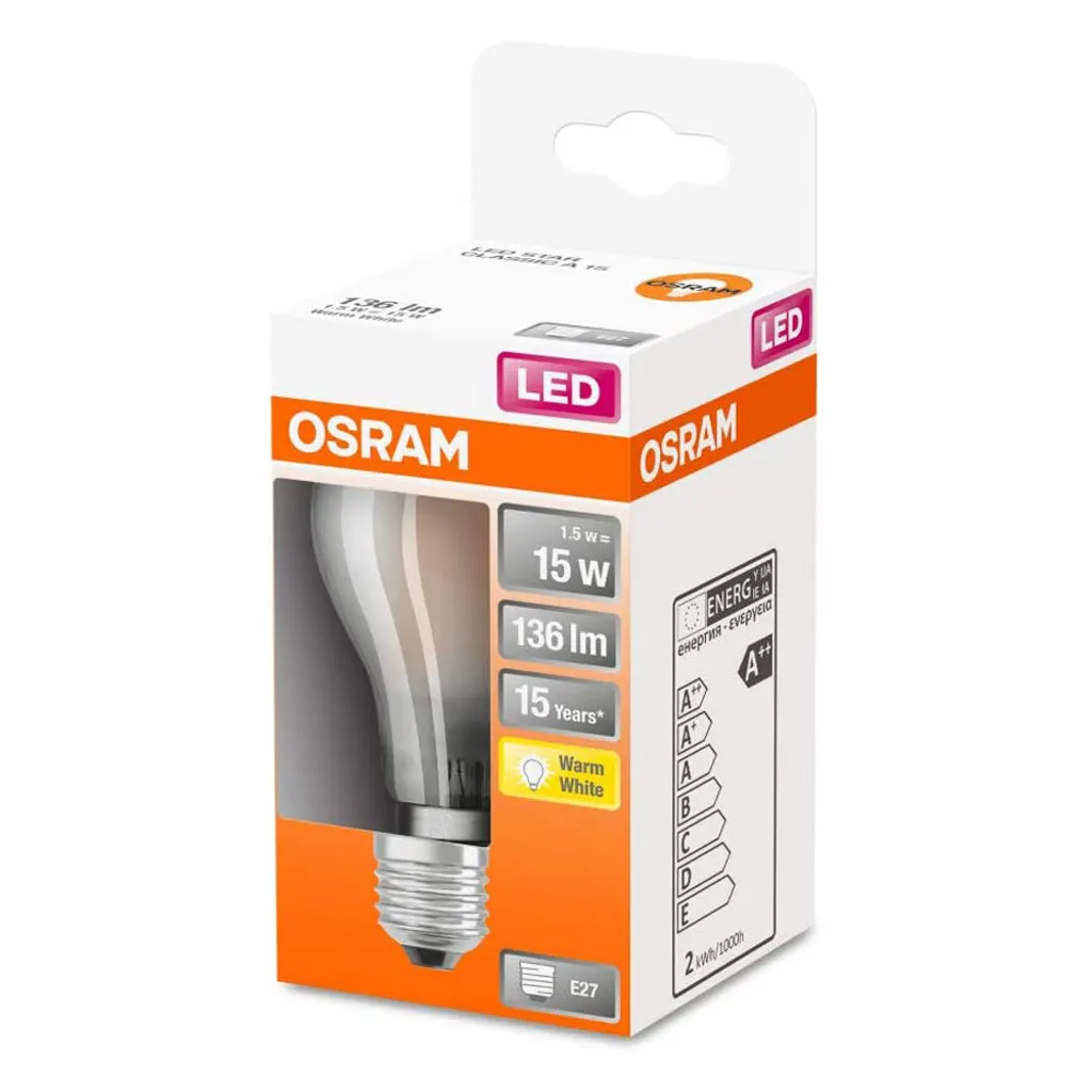 Osram LED Leuchtmittel Star A15 E27 1,5W Warmweiß, Weiß Matt – Bild 3