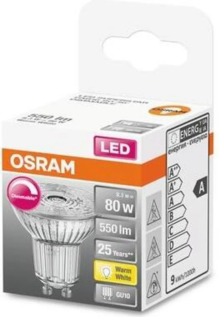 Osram LED Reflektor Super Star PAR16 80 GU10 8,3W WarmweiĆ, Dimmbar, Klar ā Bild 3