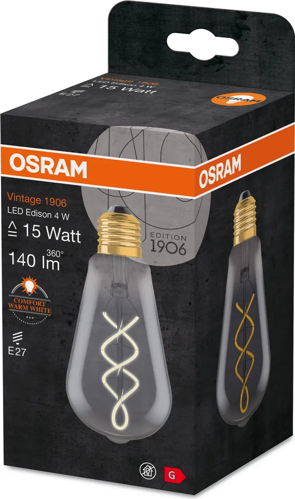 Osram LED Leuchtmittel Vintage 1906 Clas ST E27 5W WarmweiĆ, Rauch Klar ā Bild 3