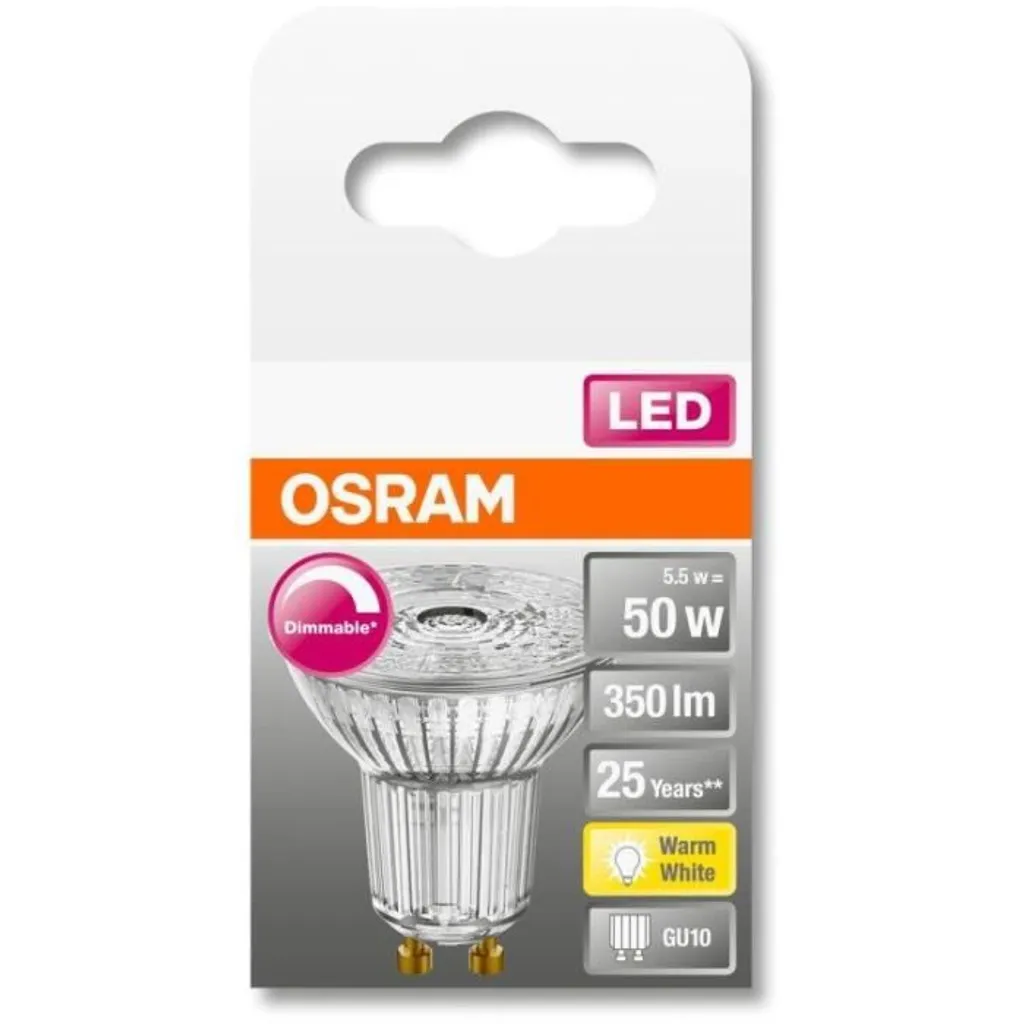 OSRAM Spot PAR16 LED 36 ° Variables Glas - 5,5 W Äquivalent 50 GU10 - Warmweiß – Bild 6