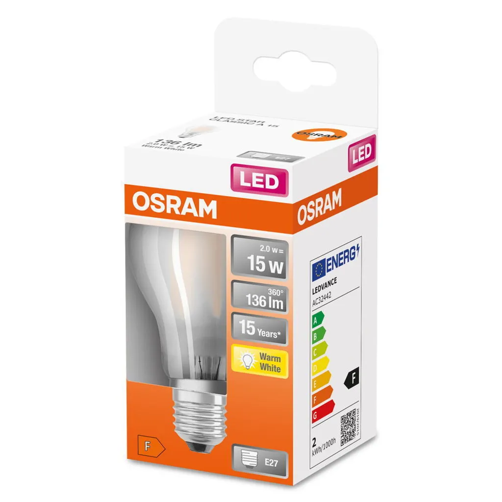 Osram LED Leuchtmittel Star A15 E27 1,5W Warmweiß, Weiß Matt – Bild 4