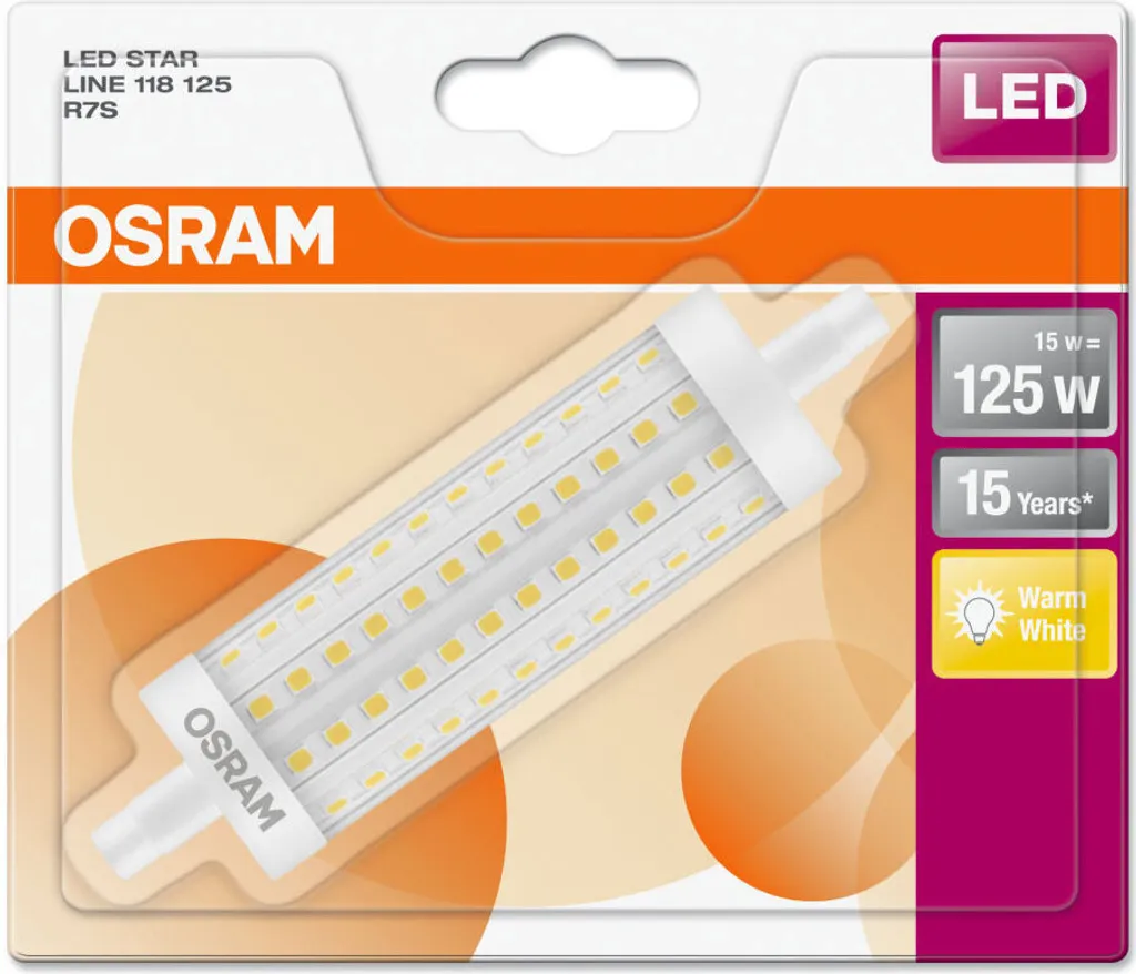 Osram LED Leuchtmittel Line 125 118CM R7s 15W Warmweiß, Klar – Bild 5