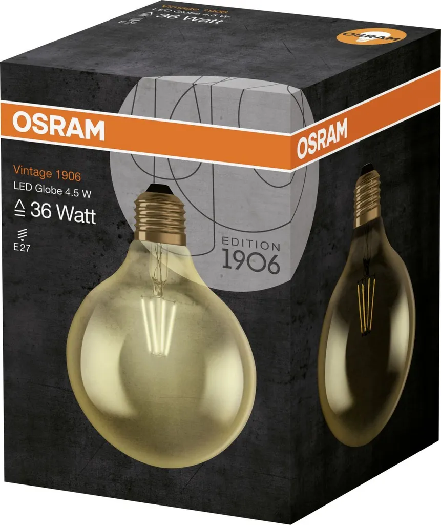 Osram LED Leuchtmittel Vintage 1906 Globe E27 4W Warmweiß, Amber – Bild 4