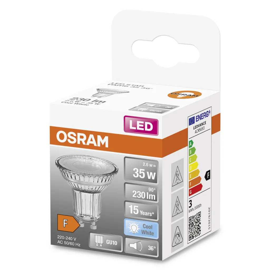 Osram LED Reflektor Star PAR16 GU10 2,6W Neutralweiß, Klar – Bild 5