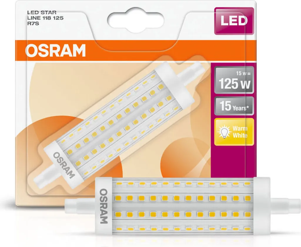 Osram LED Leuchtmittel Line 125 118CM R7s 15W Warmweiß, Klar – Bild 3
