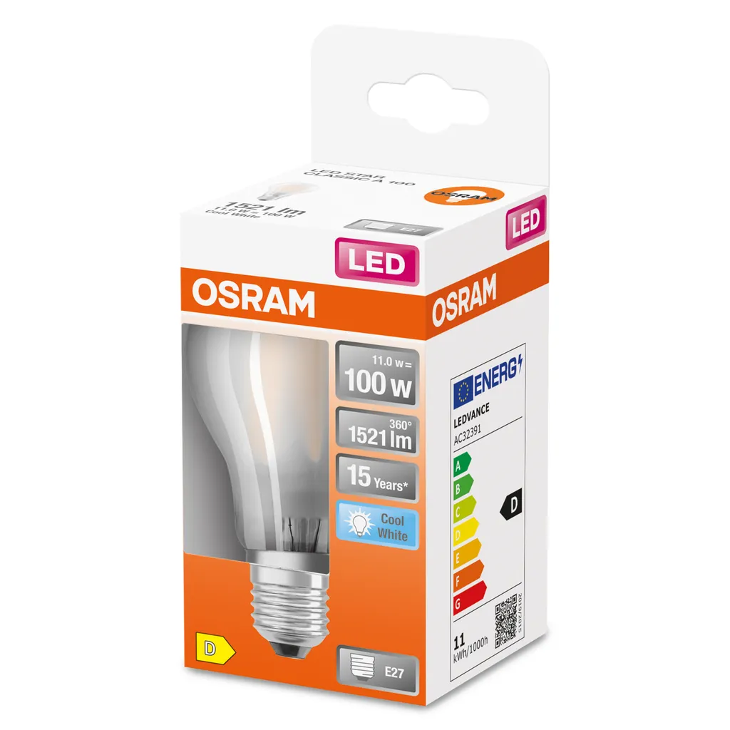 Osram LED Leuchtmittel Retrofit Cla 100 E27 11W Neutralweiß, Weiß Matt – Bild 6