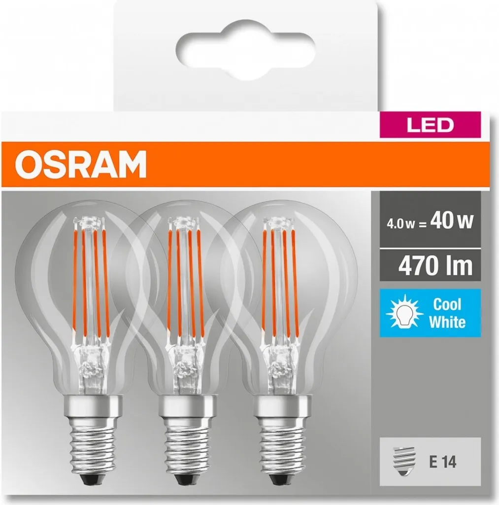 Osram LED-Lampe BASE CLASSIC P, E14, EEK: E, 4 W, 470 Lm, 4000 K, 3 Stück – Bild 13