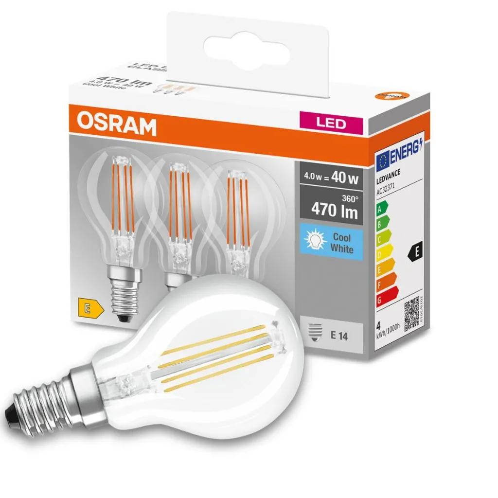 Osram LED-Lampe BASE CLASSIC P, E14, EEK: E, 4 W, 470 Lm, 4000 K, 3 Stück – Bild 7
