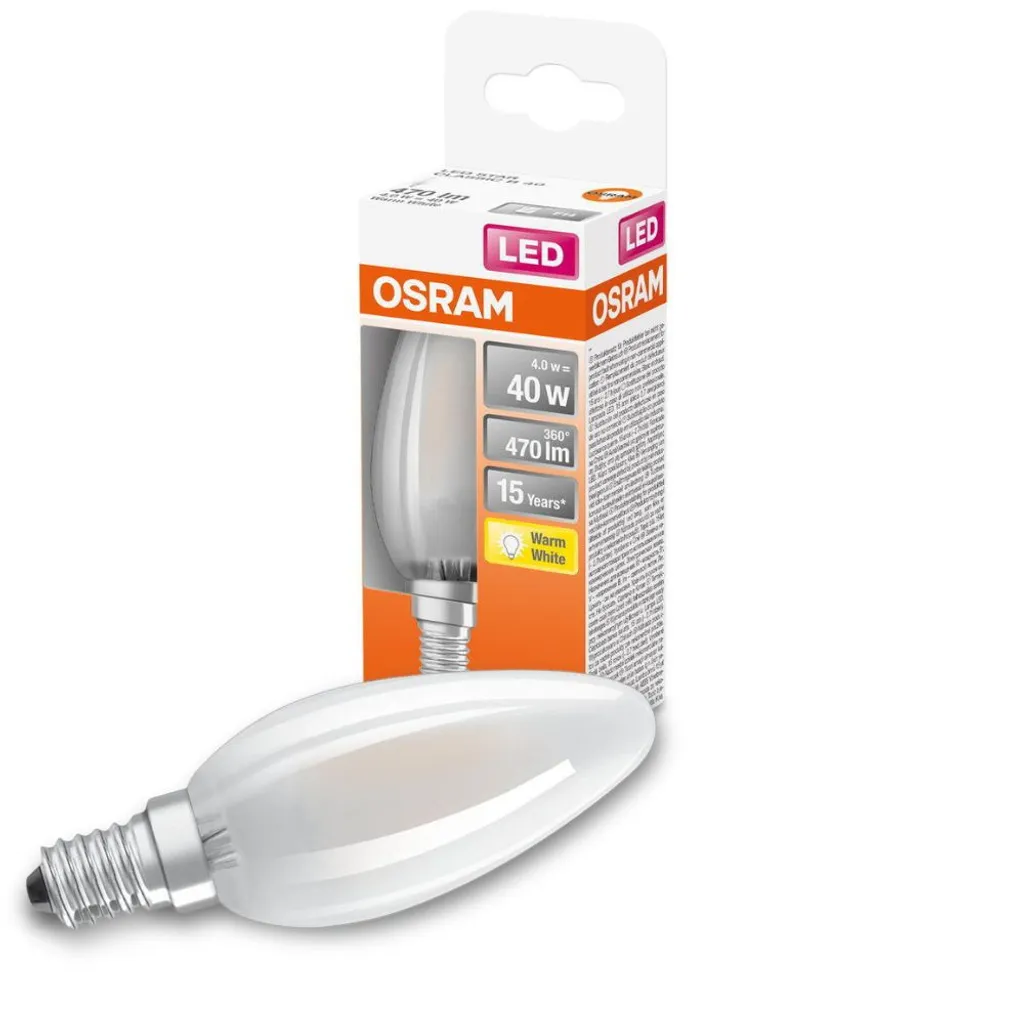 Osram LED Leuchtmittel Retrofit CLB 40 E14 4W Warmweiß, Weiß Matt – Bild 7