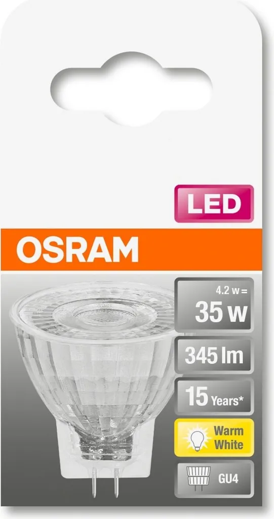 Osram LED Reflektor Star MR11 12V 35 GU4 4,2W Warmweiß, Klar – Bild 6