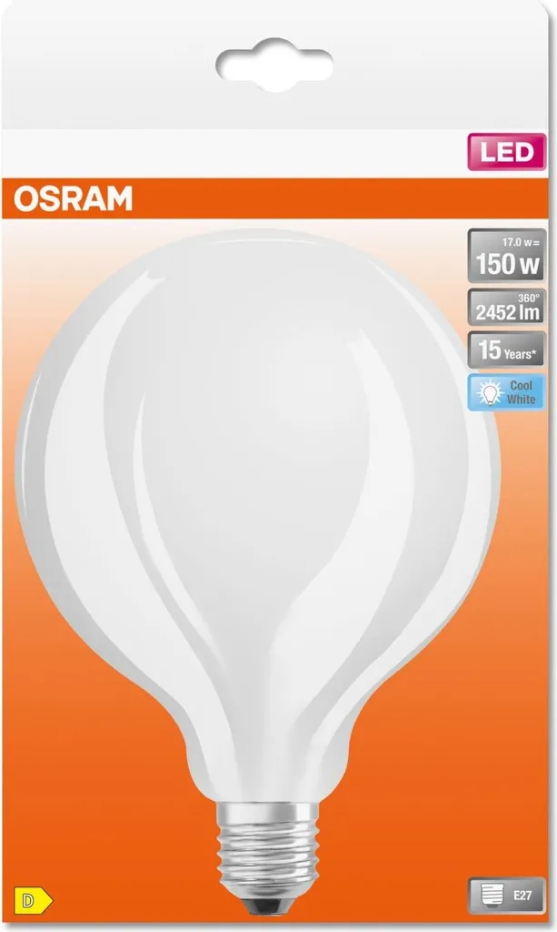 OSRAM LED Star GLOBE125, Matte Filament LED-Lampe In Globe Form Mit 125mm Durchmesser, E27 Sockel, Kaltweiß (4000K), 2452 Lumen, Ersatz Für Herkömmliche 150W-Glühbirnen, 1er-Pack – Bild 5