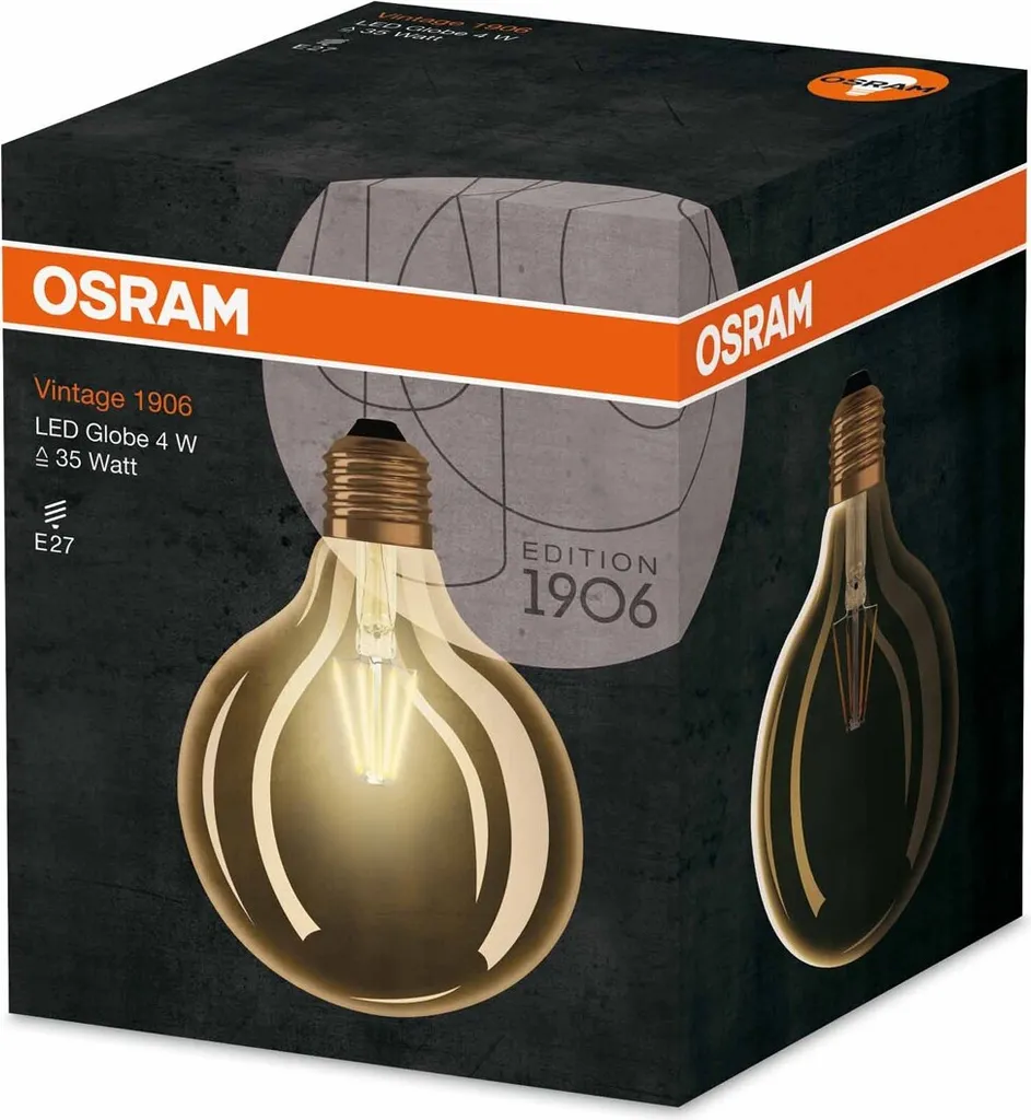 Osram LED Leuchtmittel Vintage 1906 Globe E27 4W Warmweiß, Amber – Bild 8