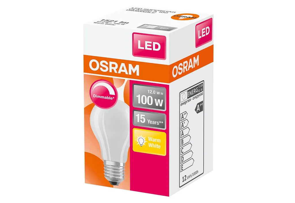 Osram LED Leuchtmittel Superstar Classic A E27 12 W Dimmbar Weiß Matt – Bild 4