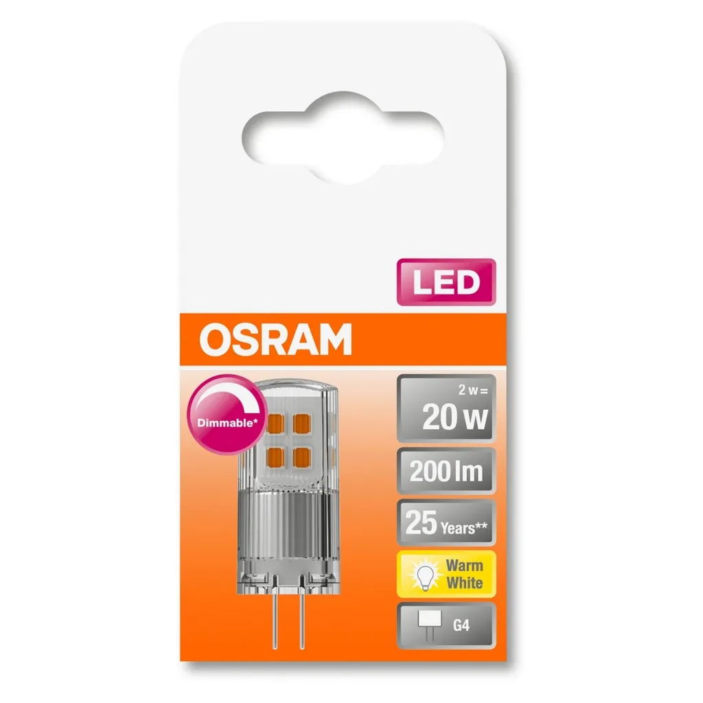 Osram LED Stiftsockellampe Superstar G4 2W Warmweiß, Dimmbar, Klar – Bild 7