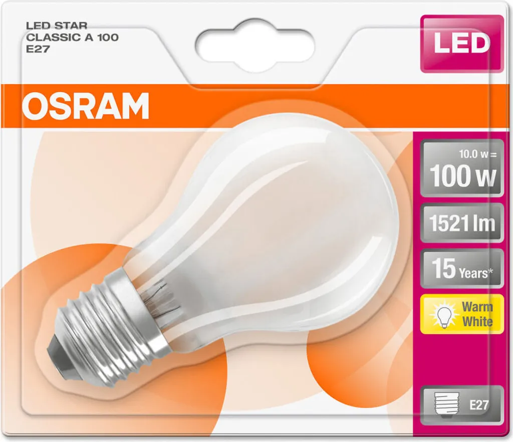 Osram LED Leuchtmittel Retrofit Star Classic E27 10W 2er-Pack Matt – Bild 9