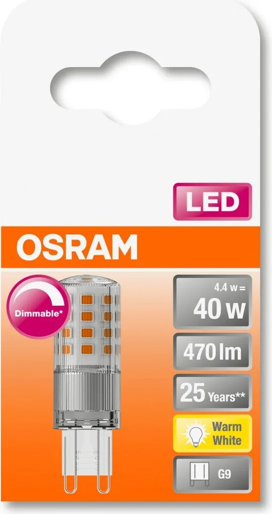 Osram LED Stiftsockellampe Superstar G9 4,4W Warmweiß, Dimmbar, Klar – Bild 7