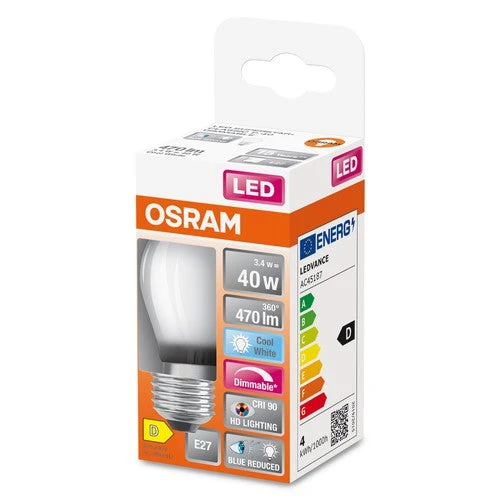 OSRAM FILAMENT LED-Lampe LED SUPERSTAR+ CL P FIL 40 Dim 3,4W/927 E27 CRI90 BOX, E27 – Bild 2