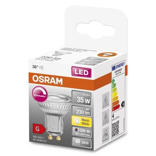 OSRAM Dimmbare LED Reflektor-Lampe LED SUPERSTAR + Spot PAR16 GL 46 DIM 6,7W/940 GU10 CRI90 BOX – Bild 2
