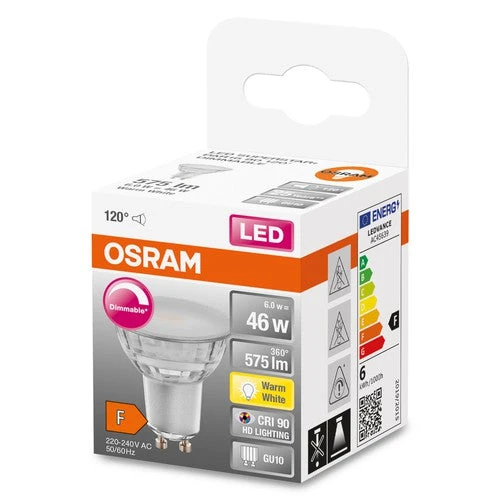 OSRAM Dimmbare LED Reflektor-Lampe LED SUPERSTAR + Spot PAR16 GL 46 DIM 6,7W/927 GU10 CRI90 BOX – Bild 2