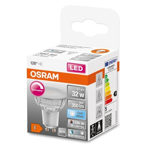 OSRAM Dimmbare LED Reflektor-Lampe LED SUPERSTAR + Spot PAR16 GL 32 DIM 4,1W/940 GU10 CRI90 BOX – Bild 2