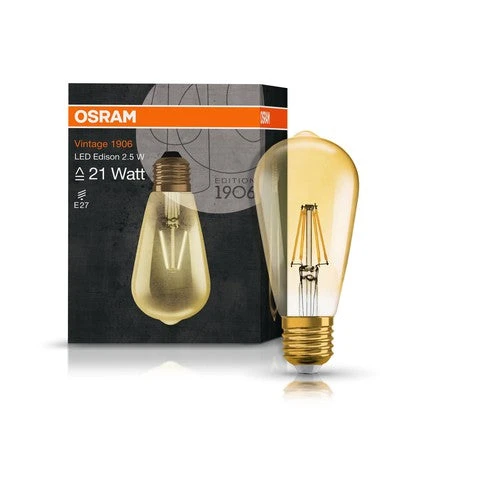 OSRAM Vintage 1906® LEDISON LED Lampe (ex 22W) 2,5W / 2400K Warmweiß E27 Gold Optik