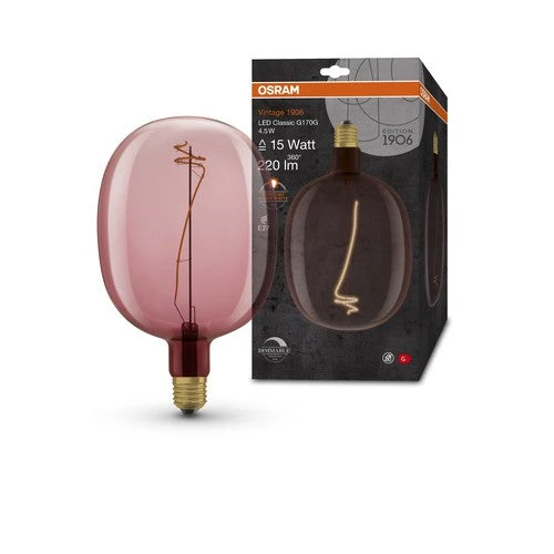 OSRAM Vintage 1906 LED-Lampe, Pinke Tönung, 4,5W, 220lm, E27